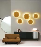 Lámpara De Pared LED De Estilo Simple Con Fuente De Luz En Forma Redonda Y Ovalada Material De Madera Iluminación Interior - details 4
