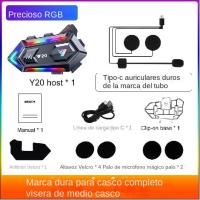 Auriculares De Motocicleta Bluetooth 5.3 Y20 Con Interfono 1000mAh Impermeable Para Conductores Comunicador Con Altavoces - details 10