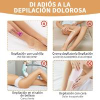 Depiladora de Cristal,Depiladora Mujer, Device Portátil de Eliminación de Vello-Solución Sin Dolor Para La Espalda,Brazos y Pierna (Gold) - details 2