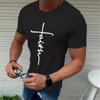 Camiseta Deportiva De Hombre Clásica Jesús Manga Corta Impresión De Feith Para Ejercicio Estilo Casual Transpirable Y De Secado Rápido - details 8