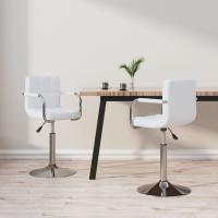 vidaXL Sillas de comedor giratorias 2 unidades cuero sintético en color Blanco/Negro | cómodas modernas ergonómicas para comedor cocina salón hogar - details 0