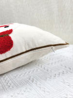 Funda De Cojín De Algodón 100% Con Bordado De Payaso De Navidad Para Decoración De Dormitorio Sala De Estar Casa - details 2