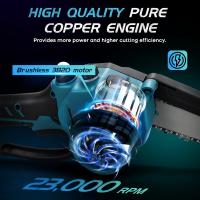 Motosierra eléctrica sin escobillas para carpintería, herramientas de corte de jardín para batería Makita de 18V, 8 pulgadas Motosierra eléctrica, Con 1 batería enchufe de la UE - details 1