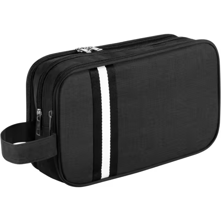Neceser para hombre y Mujer, Bolsa de baño, accesorios de viaje, Bolsa de maquillaje, Cosméticos organizadores, Negro , Sencillo - 1