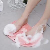 Alfombrilla De Baño Con Esponja De Silicona Y Cepillo Para Lavar Los Pies Reutilizable Y Adhesiva En La Pared Masajeador De Pies Para Ducha - details 4
