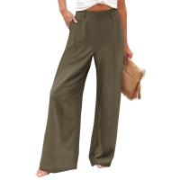 Pantalones Anchos Para Mujer Cintura Alta Elástica Trasera Negocios Casual Largo Pantalones Regulares De Pierna Recta Para Otoño/Invierno - details 8