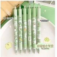 6 Piezas De Bolígrafos De Plástico 0.5mm Negros Con Diseño De Rana Lindo Suministros Escolares Kawaii Para Escritura - details 7