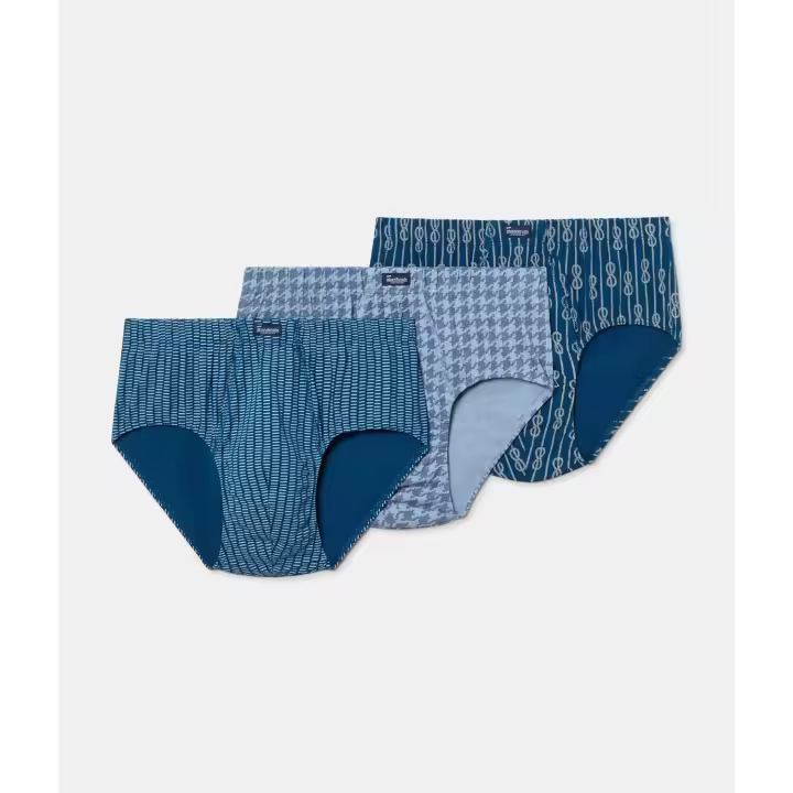 Abanderado. Pack 3 Slips Abiertos Algodón 100% Estampado de Abanderado. A0090. Pack de 3 calzoncillos slips abiertos con patrón clásico. Confeccionados en algodón 100 % y estampados con diseños masculinos, sobrios y elegantes. Dispone de cintura con goma - 1