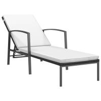 vidaXL Tumbona de jardín con cojín ratán sintético Marrón, Negro, Gris Sillas de Exterior Ideal para jardín, playa, piscina, terraza Tumbona Piscina Tumbonas Playa Tumbonas Jardín Exterior - details 2