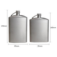 Botella De Hidratación Plana De Titanio Ultraligera De 260ml/200ml Con Tapa De Tornillo Y Clip Para Camping Funel De Ti Para Bebidas - details 5