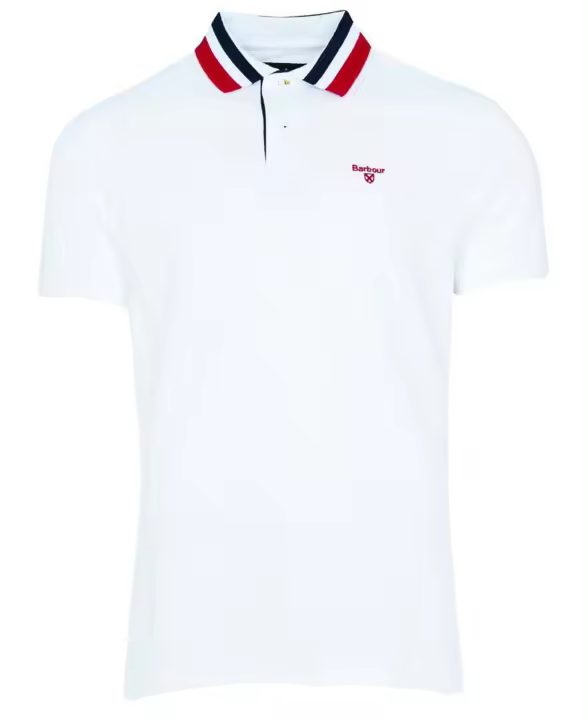 Barbour Hawkeswater Tipped Polo White Red Blue - 1