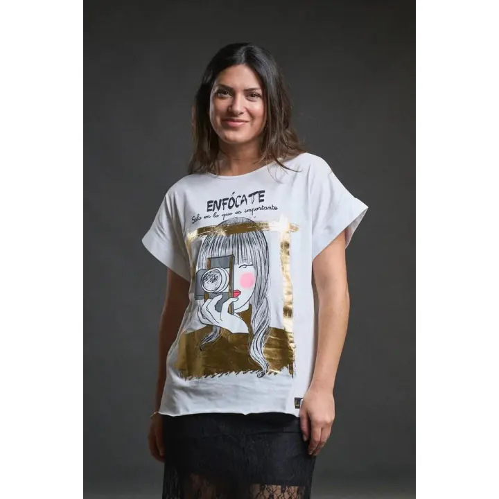 Anabel lee Marcas Mujer Ropa Camisetas y tops  Camiseta-Anabel Lee- Focus Enfócate - 1