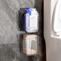 Caja De Pañuelos Adhesiva En La Pared Plástico Espaciosa Y Sin Perforar Soporte Para Papel Higiénico Para Escritorio Oficina - details 9