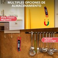 Termómetro de cocina, termómetro digital para horno con lectura rápida y precisa, sonda de alambre de 40 pulgadas, calibración y pantalla LCD, termómetro para asar carne, parrilla, alimentos, horno y líquidos. - details 2