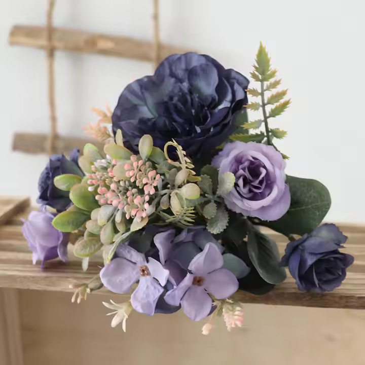 Bouquet De Flores Artificiales Peonía Otoño Rosa Seda Para Boda Decoración De Hogar Jardín Accesorios Falso Plantas Hydrangea - 1