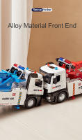 Coche De Obstrucción De Escala Grande 1:18 Doble Ranura Con Sonido Y Luz Vehículo De Ingeniería Juguete Para Niños Metal Duradero Y Fuerte Color Azul Rojo - details 8
