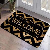 Alfombra Decorativa Con Estampado De Letras Antideslizante Fácil De Limpia Alfombra De Area Para Sala De Estar Oficina Lavable Alfombras De Puerta - details 6