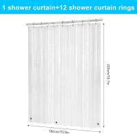 Cortina Ducha Transparente, 180x200cm,Impermeables, Cortinas de Baño Antimoho con Repuesto de PEVA Cortina Bañera con 12 Ojales para Ducha or Bañera - details 7