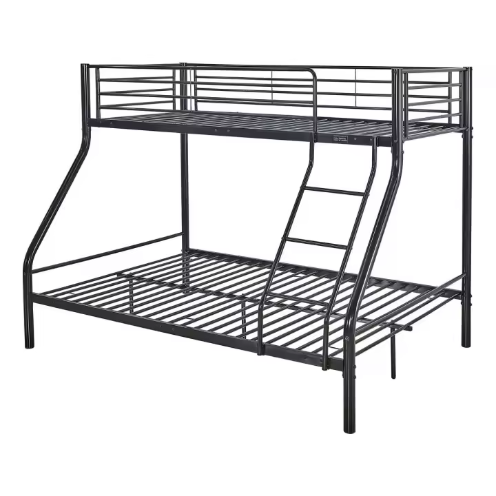 Litera metálica "Leo" incl. somier - 90/140 x 190 cm - Negro - 1