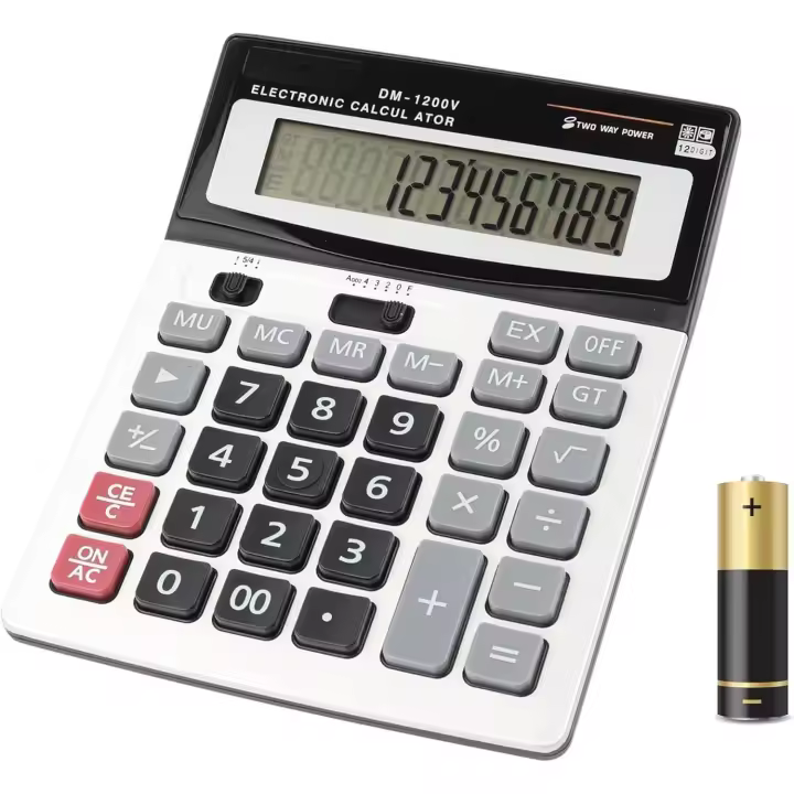 Calculadora multifunción con pantalla de 12 dígitos y botón grande para oficina, escuela y negocios (1 calculadora) - 1