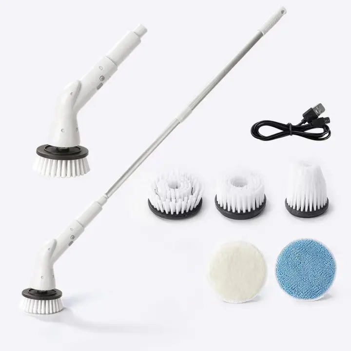 Device de limpieza giratorio Eléctrico inalámbrico para Ducha, Cocina y baño with Mango Largo. - 1