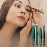 Juego De 4 Piezas De Pinzas De Acero Inoxidable Profesionales Para Hairs De Rostro Cejas Piel Ingrediente Y Splinters Duraderas Y Precisas Para Hombres Y Mujeres - details 5