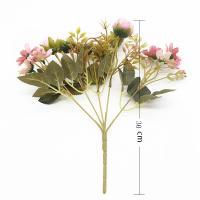 1 Rama De Flores Artificiales Con 5 Cuchillas Y 12 Cabezas Para Decoración De Hogar Y Bodas Accesorios Para Fotos De Despedida De Soltera Baratas Y De Alta Calidad - details 5