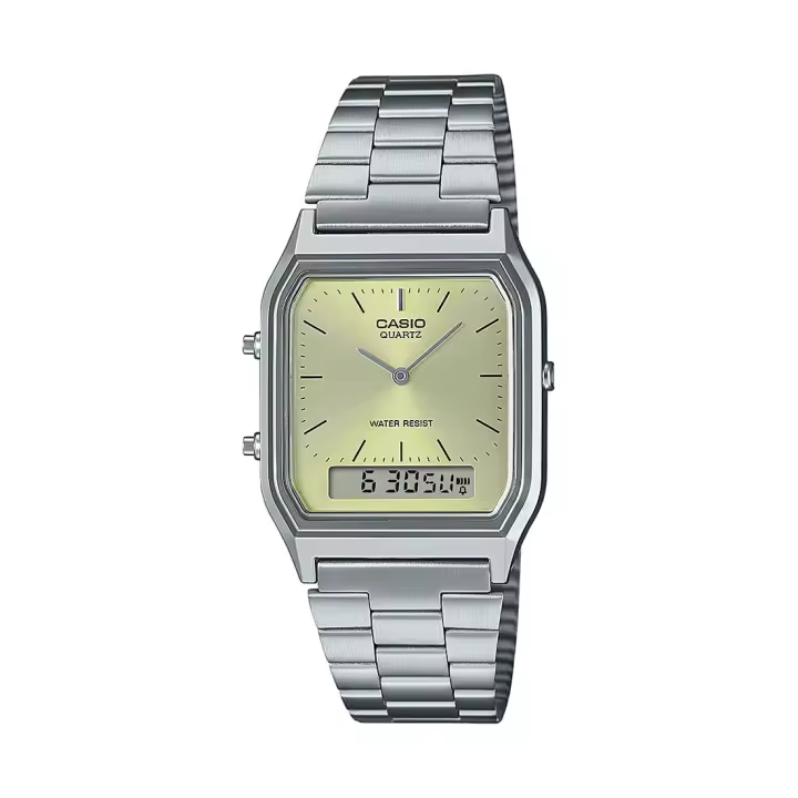 Reloj Casio Retro de Hombre en Acero – Estilo Vintage Analógico-Digital | Esfera Verde Claro AQ-230A-9AMQYES - 1