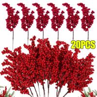1/20PCS Berries Artificiales Para Decoración De Navidad Rojos Ramas De Bayas Para Árbol De Navidad Fiesta Hogar Tabletas Adornos Wreath De Frutas Decoración De Interiores - details 0