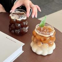 Vaso De Vidrio Transparente Resistente Al Calor Taza De Bebida Para Té Jugo Leche Café Vaso De Agua Para El Hogar Con Estampado De Rayas 410/650/530ml - details 3