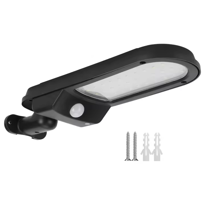 Lámpara solar LED para exteriores, para jardín, con detección de movimiento, IP65, resistente al agua, color negro - 1
