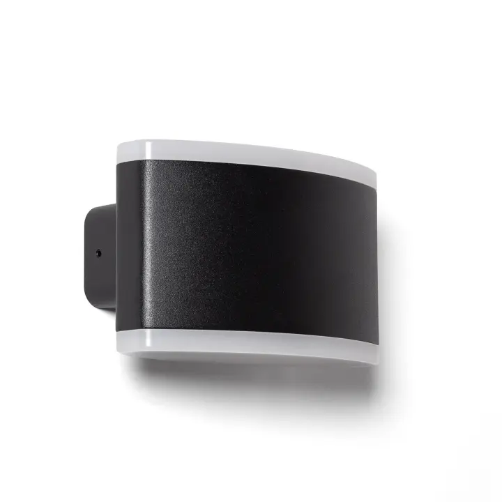 Ledkia Aplique de Pared Exterior LED 15W Iluminación Rectangular Negro Bertol Negro - 1