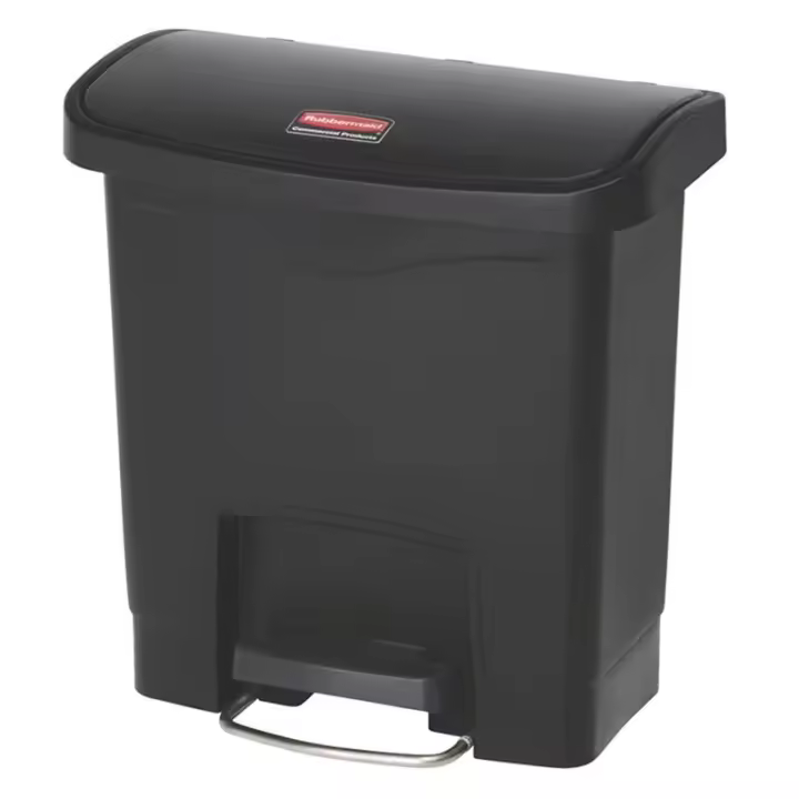 Rubbermaid Slim Jim® de pedal frontal 15 l de resina negro - 1
