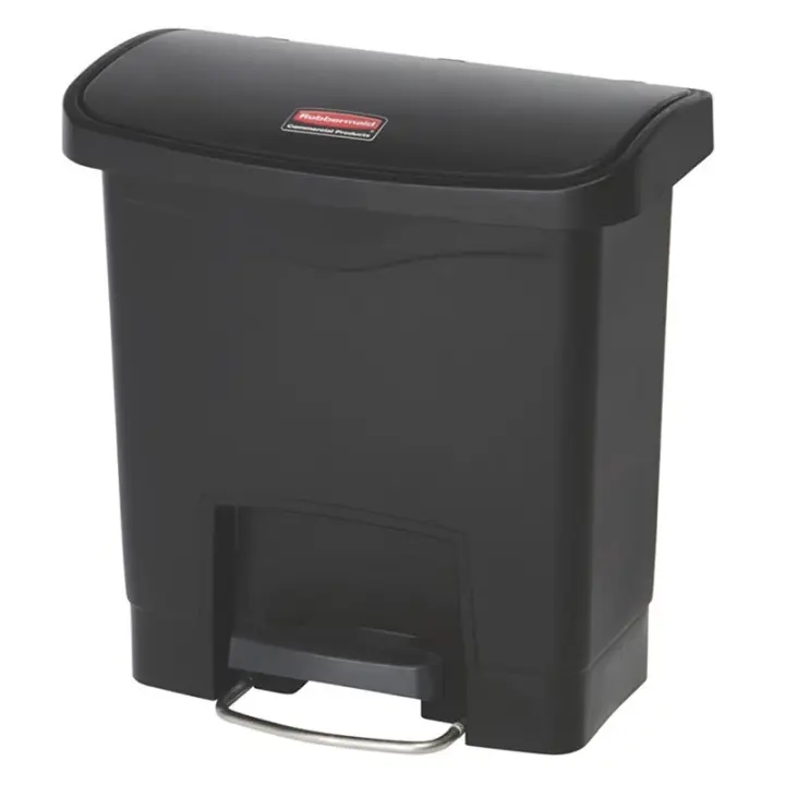 Rubbermaid Slim Jim® de pedal frontal 15 l de resina negro - 1