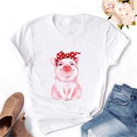 Camiseta De Mujer Con Estampado De Leopardo Y Pato Moda Harajuku Coreana Kawaii Tops Casual Manga Corta Cuello Redondo Algodón - details 14