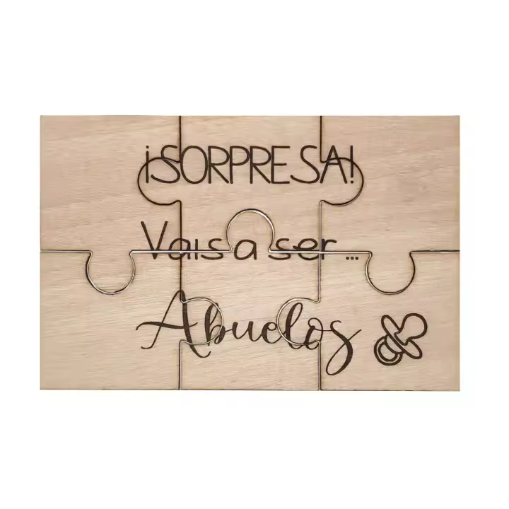 Anunciar embarazo abuelos, papás, Madrina, tíos⎪ Puzzle madera | Lulamuk - 1