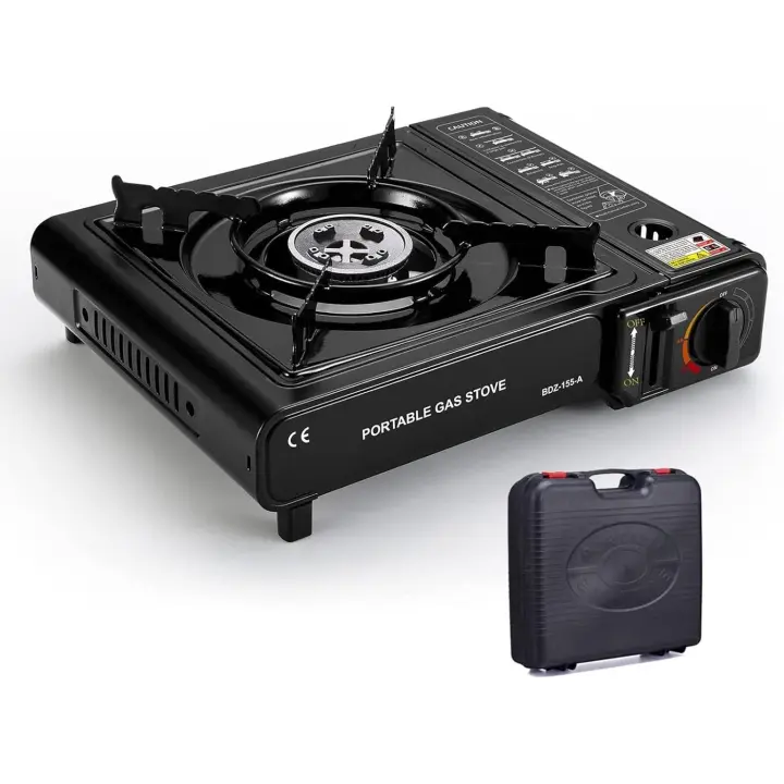 Horno portátil para exteriores, estufa liviana, equipo de cocina para acampar, equipo de emergencia, adecuado para cocinar en campamentos, estufa de gas para exteriores, estufa de cassette portátil para el hogar - 1
