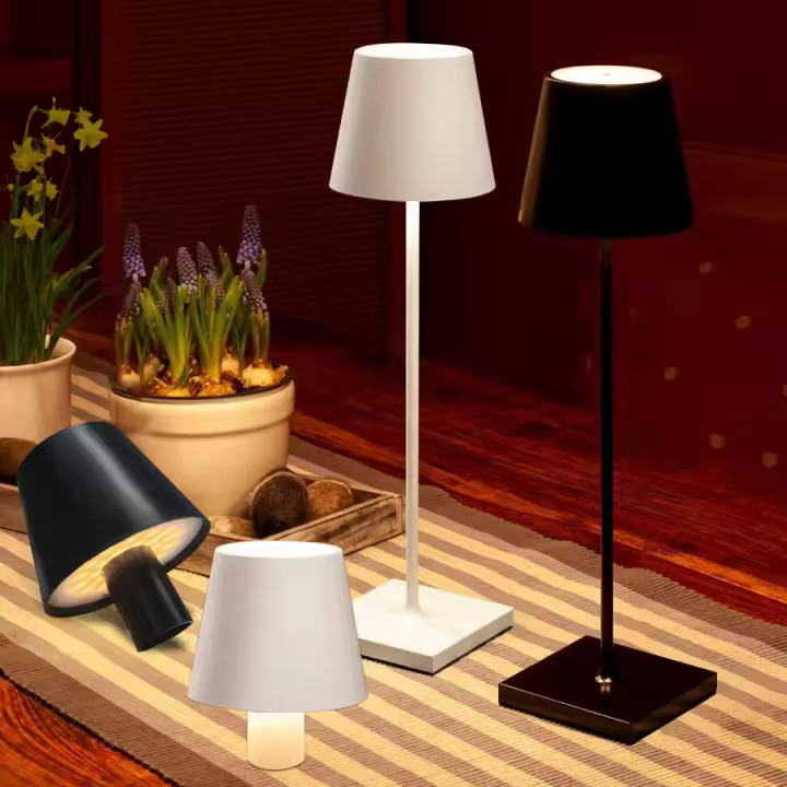 Lámpara De Mesa LED Táctil Recargable Con 3 Niveles De Iluminación Para Estudio Oficina Barra Luz Nocturna Sin Cable - 1