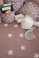 Alfombra Redonda Parentesi Quadra Vintage Estrellas Pink - Alfombra Infantil - details 2