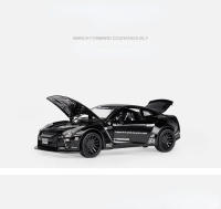 Coche De Deportes Nissan GTR De 1:32 En Escala Metálico Con Sonido Y Luz Vehículo De Juguete Colección Regalo Para Niños A297 - details 4