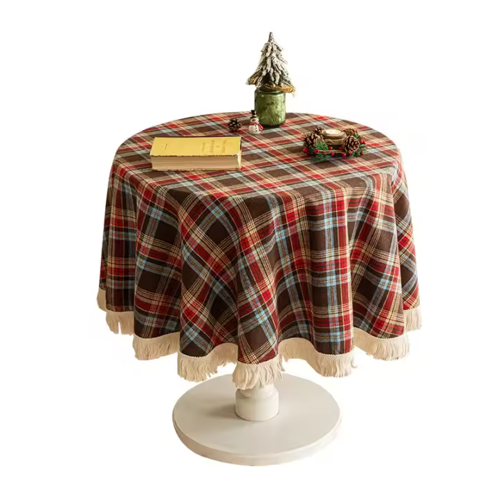 Mantel Red Verde Cuadrado Estilo Retro Americano Lujo Para Fiestas Y Navidad Decoración Hogar Tela De Manta Antideslizante Y Acolchada - 1