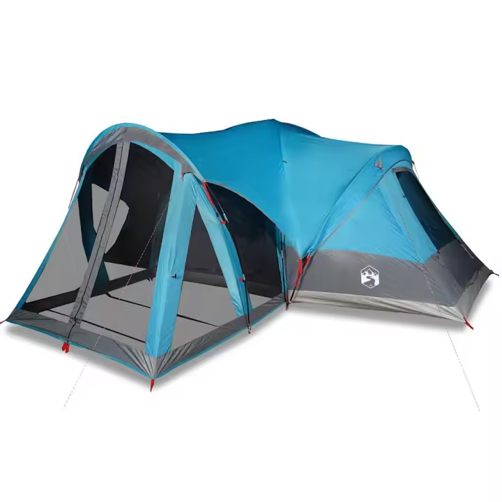 vidaXL Tienda de campaña familiar tipi 8 personas impermeable azul - 1