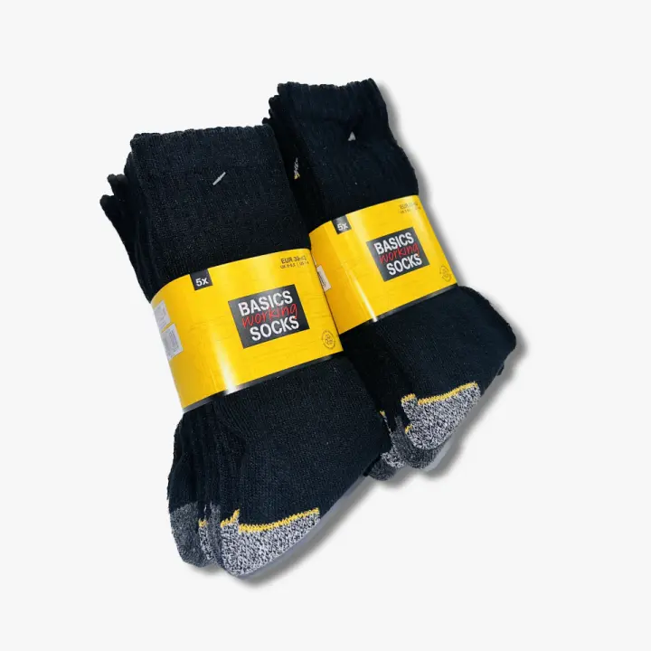 KALVIN  Pack 10 Pares de Calcetines de Algodón de Trabajo para Hombre - Calcetín de Media Caña de Canalé Negro y Surtido de color - Calcetines Pack 10 Hombre Tallas 39/42 y 43/46 - 1