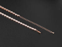 Collar De Tenis Oval Dainty Con Cristal CZ Dorado Para Mujer Joyería De Moda Para Boda Collar Geométrico De Cadenilla - details 6