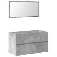 vidaXL Armario de baño con espejo madera de ingeniería gris hormigón - details 1