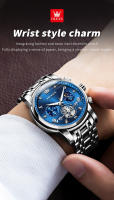 Reloj De Pulsera Masculino OLEVS 2856 Multifuncional Cronógrafo Original Cuarzo Fase De La Luna 24 Horas Resistente Al Agua - details 5