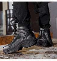 Botas De Combate Desérticas Para Hombres Botas Tácticas De Entrenamiento Especial Fuerzas Botas De Montañismo Ligeros Antideslizantes Suela De TPR Cubierta Superior De Cuero De Vaca - details 20