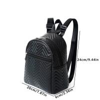 Mochila De Moda Para Mujer Mini Chevron Cuadrada Con Cierre De Cremallera Material PU Con Lining De Poliéster Estilo Exterior - details 0