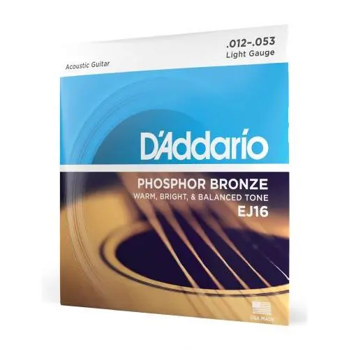 D'Addario EJ16 Phosphor Bronze Acoustic Guitar Strings, Light, 12-53. Code. EJ16 - 1