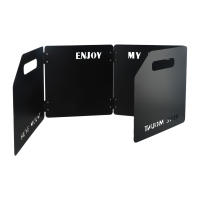 Estufa De Gas Plegable Con Pantalla Antiviento De Acero Inoxidable Cuatro Plegado Caseta Viento Prueba Para Camping BBQ Quemador Pantalla - details 1